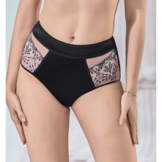 XXL Високі трусики- сліпи Lanny mode 51598 з корекцією чорний з капучино